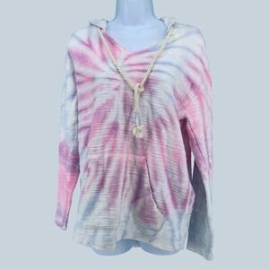 Dreamsicle Tie Dye Beach Hoodie Sweatshirt Women's Small